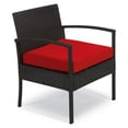 thumbnail image 2 of JYED DECOR 3pc Wicker Outdoor Patio Bistro Conversation Furniture Set, Red, 2 of 7