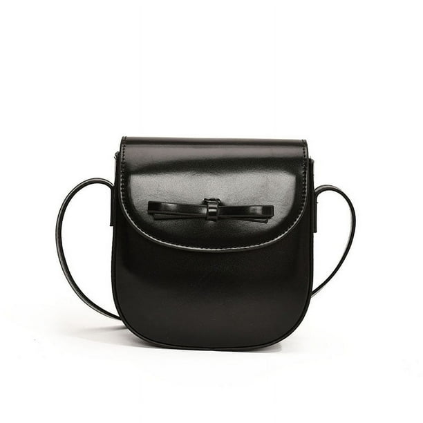 Bolso Bandolera Tipo Cartera para Mujer Con Lazo Citas Niñas Cuero PU
