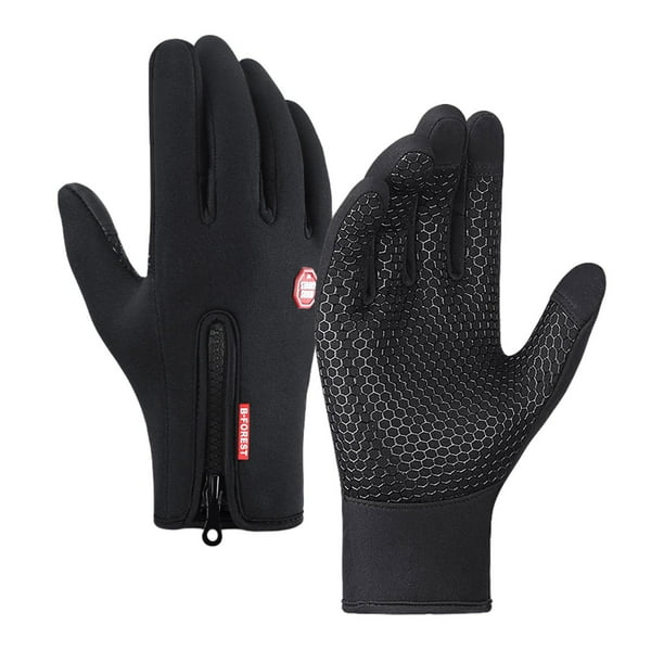 Guantes de bicicleta Guantes deportivos Guantes de invierno cálidos de dedos completos Guantes de entrenamiento para Negro M
