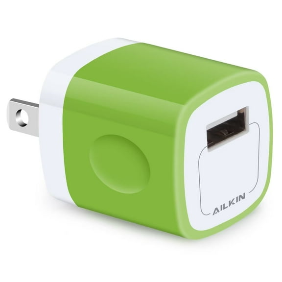 AILKIN Charger Block,USB Wall Charger Adapter,USB Fast Charging Cube Station Plug Charger Blocks iPhone Wall Charger,Green