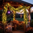 thumbnail image 4 of Green Twig Lighted Garland 70.87 Inches Warm White Mini Dot String Lights Farmhouse Porch Gazebo Decor for Halloween Fall Harvest Adult Spooky Holiday Party Decorations, 4 of 9