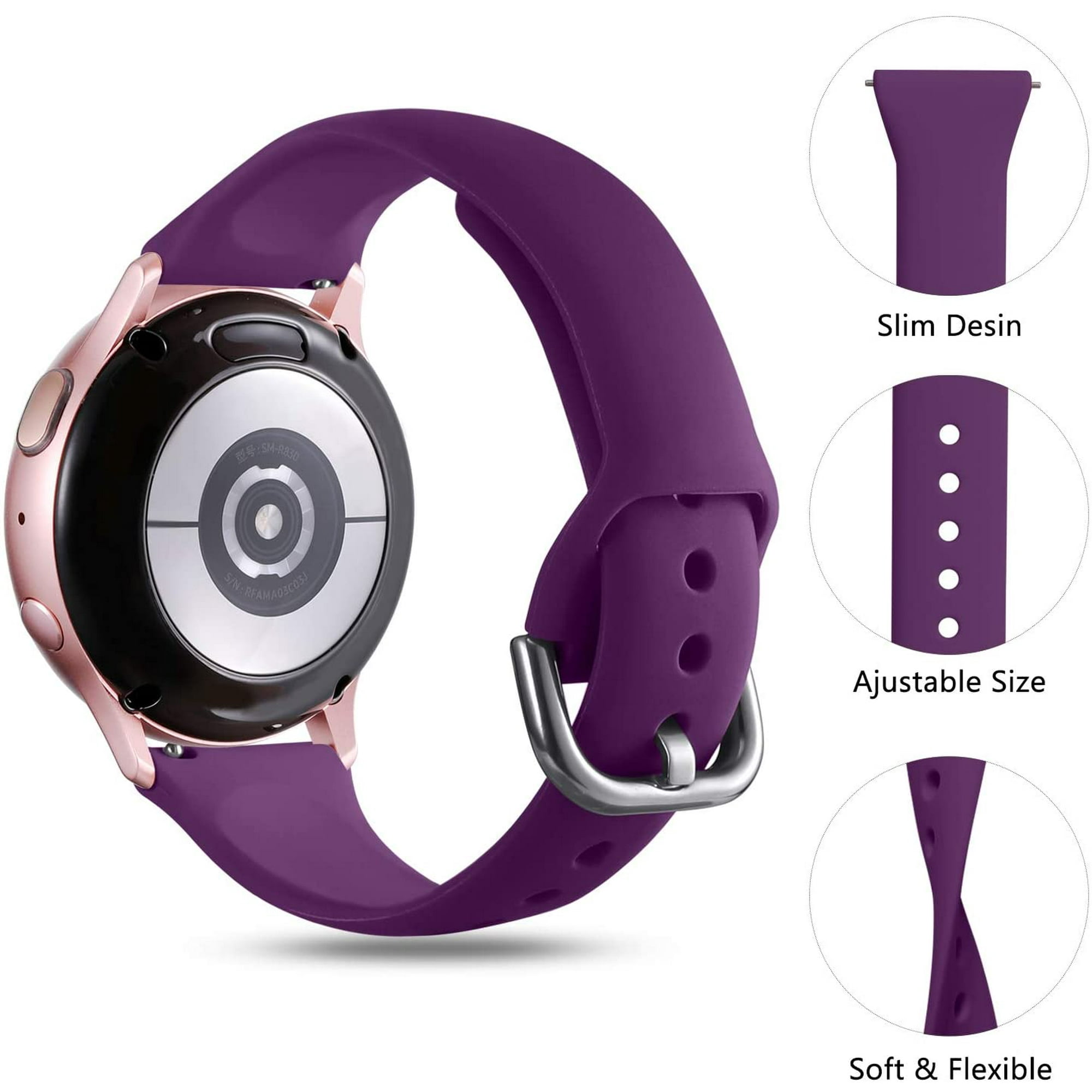 Hhhc 3 Pack Slim Band For Samsung Galaxy Watch 4 40mm 44mm Galaxy Active 2 Watch Watch 3 41mm Galaxy Watch 42mm Bands 20mm Silicone Strap For Wome