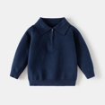 thumbnail image 2 of BMYJ Boys Collared Quarter Zip Knit Pullover Sweater, Polo Neck Long Sleeve Casual Sweater, Soft Knit Pullover for Toddler Boys, School Daily Fall Sweater (A, 7-8 Years), 2 of 7