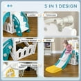 thumbnail image 4 of Qaba 5 in 1 Toddler Slide with Basketball Hoop for 1-3 Years Olds, Yellow, 4 of 10