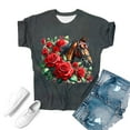 thumbnail image 3 of Drses Horse Lover T-Shirt Women Western Horse Gifts for Girls Western Funny Cute Animal Graphic Tees Short Sleeve Tops, 3 of 4
