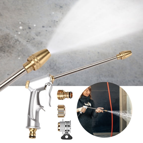 Garden Hose Nozzle Heavy Duty Metal Outdoor Water Sprayer High Pressure Hose Attachment Nozzle Gun 360掳Rotaing Water Adjustmen for Car Wash,Plant,Bathe