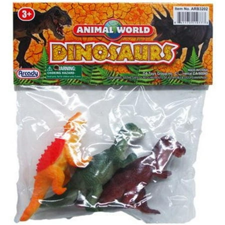 DDI 2303850 3-Piece 3.75'' Assorted Dinosaurs Case of 72