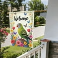 thumbnail image 5 of Spring Autumer Garden Flag Welcome For Outside A Green And Yellow Parakeet Sitting On A Branch Of Flowers 12×18 In Double Yard Flag Outdoor Farmhouse Decoration Home Festival Gazebo Terrace, 5 of 6