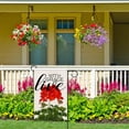 thumbnail image 2 of Rdsfhsp Home Garden Geranium Flowers Spring Flag 12x18 Inch Vertical Double Sided, Live with Grace Red Green Floral Plant Summer Garden Flag for Outdoor House Linen Small Yard Decoration, 2 of 5