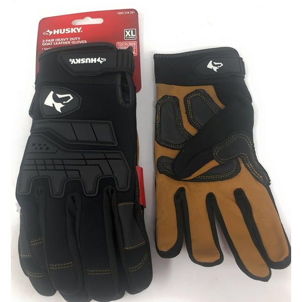 Husky Heavy Duty Goat Leather Gloves (2Pack) XL Size