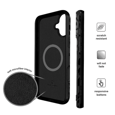 Velvet Caviar - Magsafe Case for Apple iPhone 16 - Black Leopard