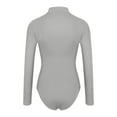 thumbnail image 5 of ZAZYULZ Women's Jumpsuit Women's Mock Turtle Neck Long Sleeve Tops Bodysuit Jumpsuit(Grey,Xxl), 5 of 6