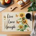 thumbnail image 2 of Sunflower Placemats Set of 6 Watercolor Summer Botanical Butterfly Place Mats Indoor Wipeable Table Mats Washable Cloth Dining Table Placemats for Kitchen Holiday Party Home Decor 13x19 Inch, 2 of 9
