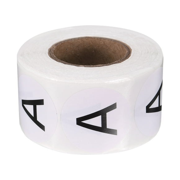 Uxcell 500 Pcs 1 Inch Letter A Inventory Labels Round Circle Dots Letter Stickers