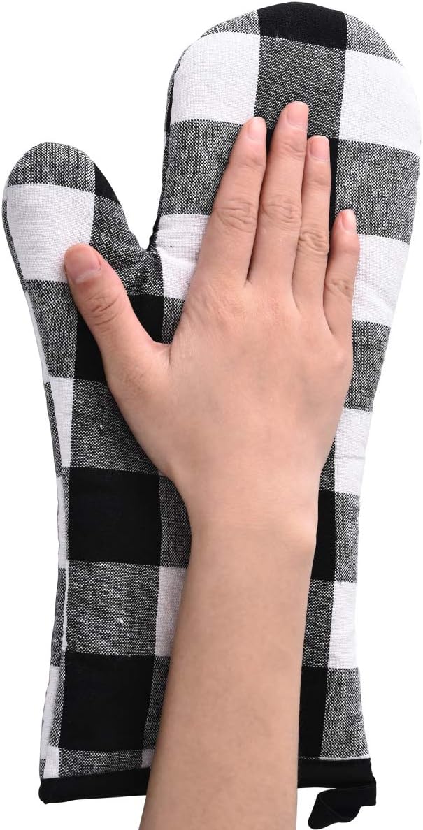 Oven Mitts and Potholders BBQ Gloves-Oven Mitts and Pot Holders with Recycled Infill Silicone Non-Slip Cooking Gloves for Cooking Baking Grilling (4-Piece Set,Yellow)