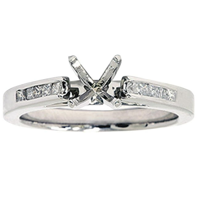 Bague de Fiançailles Semi-Monture en Diamant Taille Princesse 1/3 Ct Bague Blanche 14 K