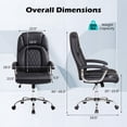 thumbnail image 3 of Gymax Upholstered Leather Office Chair Ergonomic Executive Chair w/ Padded Armrests & Rocking Backrest Height Adjustable Computer Desk Chair, 3 of 10