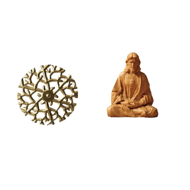 Escultura para colgar en la pared,Decoración de pared de metal para sala de estar,dormitorio y exterior.,Estatua del Corazón de Jesús,Estatua del Sagrado Corazón de Jesús para decoración