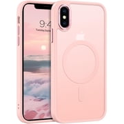 Compatible with iPhone Xs Max Case 6.5" Compatible with MagSafe iPhone Xs Max Magnetic Case Slim Translucent Matte Skin Feeling Shockproof Protective Anti-Scratch Case for iPhone Xs Max, Pink