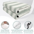 thumbnail image 4 of Queen Quilt Set 90''x96'', Green Stripe Lightweight Summer Bedspread Coverlet Set with 2 Pillow Shams, Modern Farmhouse Geometric Striped Breathable All Season Quilt Bedding for Bedroom/Guest Room, 4 of 9