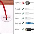 thumbnail image 4 of 6pcs Flexible Silicone Cable Cord Grommet, White Rubber Grommets, 4 of 5