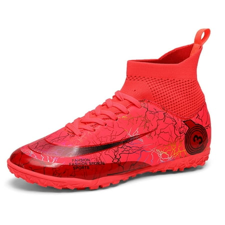 

Earlde Men s Soccer Shoes Football Boots Cleats High-Top Spikes Soccer Shoes Boys Outdoor Indoor Athletic Training Sneakers