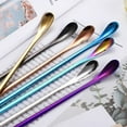 thumbnail image 5 of 6pcs Long Handle Spoon, Coffee Stirrers Ice Tea Spoon Premium Stainless Steel Iced Teaspoon for Mothers Milks Tea Mixing Cocktail Stirring Coffee Milkshake Cold Drink, 5 of 8