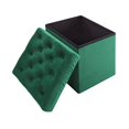 Foldable Storage Ottoman Cube Foot Rest, Green (2 Pack)