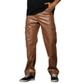 thumbnail image 5 of INSPIRE CHIC Faux Leather Pants for Men's Slim Fit Hip Hop Punk Trousers 38 Brown, 5 of 6