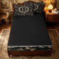 thumbnail image 4 of Erosebridal Camo B Letter Zipper Queen Comforter Set with Fitted Sheet and 2 Pillowcases for Boys Men, Camouflage Monogram Zipper Bedding Set, Green Khaki, Black Reversible, 4 Pieces, 4 of 7