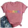 thumbnail image 3 of Women's Stylish Printed Crew Neck T Shirt Stripe Tee Summer Tee Shirts Women Spandex Long Sleeve Shirt T Shirts Solid Colors Women Womens Solid T Shirts Space Shirt Shirts for Women with Sleeves, 3 of 4