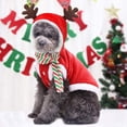 thumbnail image 3 of Disfraces navideños de alces para mascotas, Sudadera gruesa con capucha para cachorros, ropa cálida de Navidad, trajes para perros pequeños y medianos XS JFHHH pequeña, 3 of 4