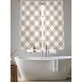 thumbnail image 6 of Minimalistic Checkered Beige Rural Style, Semi Sheer Window Curtains 72 Inches Long, Rod Pocket Voile Silky Chiffon Curtain Light Filtering Drapes for Living Room, Kitchen, Bedroom, 52"x72", 2 Panels, 6 of 9