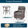 thumbnail image 7 of Unnifurnzi Outdoor Swivel Glider Patio Chairs-High Back Swivel Patio Chairs Set of 2 with Outdoor Side Tables All Weather Wicker Patio Furniture Set for Deck Porch Poolside Balcony-Brown/Gray, 7 of 7