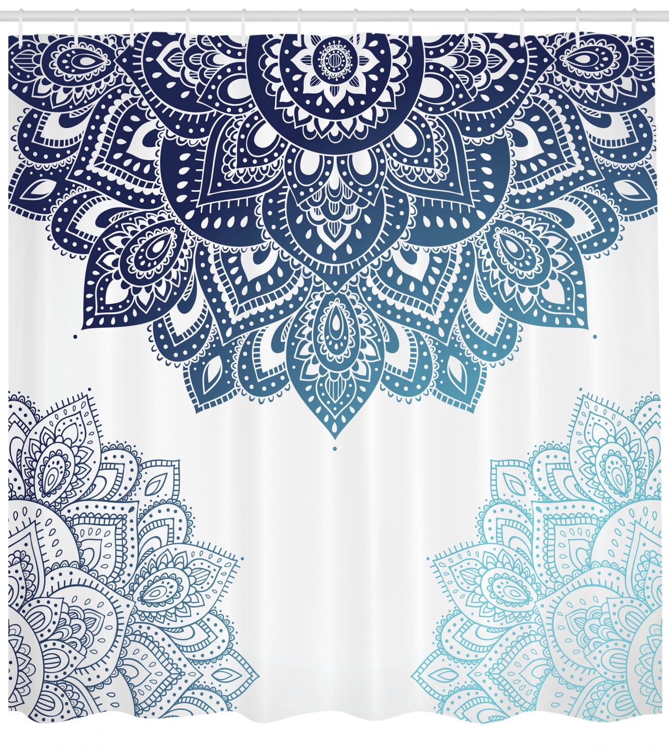 Henna Shower Curtain, South Asian Mandala Design with Vibrant Color