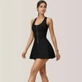 thumbnail image 3 of Women's Activewear Romper with Skirt Overlay and Built-In Shorts Design - Small, Black, 3 of 7