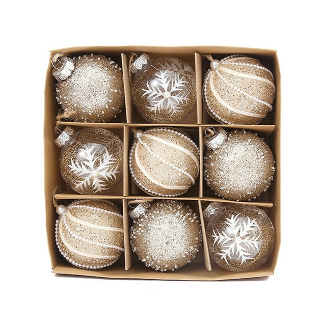 Transemion Christmas Ball Ornament Wide Application Festive Decoration Gift Tree Trinket Christmas Decorations 3 1Set