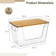 thumbnail image 4 of 3 Pcs Trash Bag Holders, Under Sink Garbage Bag Dispensers with Wood Lids, Stackable Storage Containers, Clear Trash Bag Organizers for Kitchen, Laundry Room, Pantry, 4 of 5