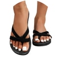 thumbnail image 2 of Flip Flops for Women Fashion Slippers Summer Casual Clip Toe Beach Sandals Lace-Up Comfortable Cute Sandals Black, Size 8, 2 of 8