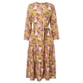 thumbnail image 4 of Abaya Dress for Elegant Women's Printed Dress Long Sleeve Robe Sun Skirt with Detachable Waist Belt, 4 of 7