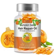 Aliver Pumpkin Seed Oil Capsules-Pumpkin Seed Hair Repair Oil with Keratin and Multivitamins-for Frizzy, Brittle Hair and Split Ends