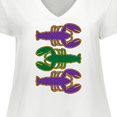 thumbnail image 4 of Inktastic Mardi Gras Celebration Funny Crawfish Women's Plus Size V-Neck T-Shirt, 4 of 5