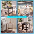 thumbnail image 3 of Skandiquip 17" Square Adirondack Outdoor Side Table, All Weather Weathered Wood HDPE Patio End Table with Shelf, 180 lbs Weight Capacity, White, 3 of 7