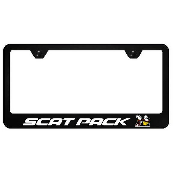 Dodge Scat Pack Logo Black Polycarbonate License Plate Frame Official Licensed
