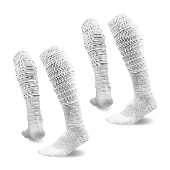 TELOLY 2 Pairs Ultra Long Over Knee Scrunch Socks,Thick Breathable For Soccer Baseball Softball