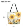 thumbnail image 5 of FORMRS Womens Canvas Tote Bag with Zipper Inner Pocket Shoulder Handbag, Beige Sunflowers, 5 of 7
