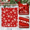 thumbnail image 2 of Christmas Animal Blanket Cute Dog Paws Flannel Blanket Red Snowflake Soft Blanket for Dog Lovers Bedding, 50" x 60", 2 of 6