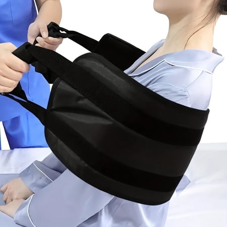 Sponge Padded Handle Patient Rising Aid Strap, Care Assistance & Rehabilitation Transfer Tool for Safe Elderly & Patient Mobility Black