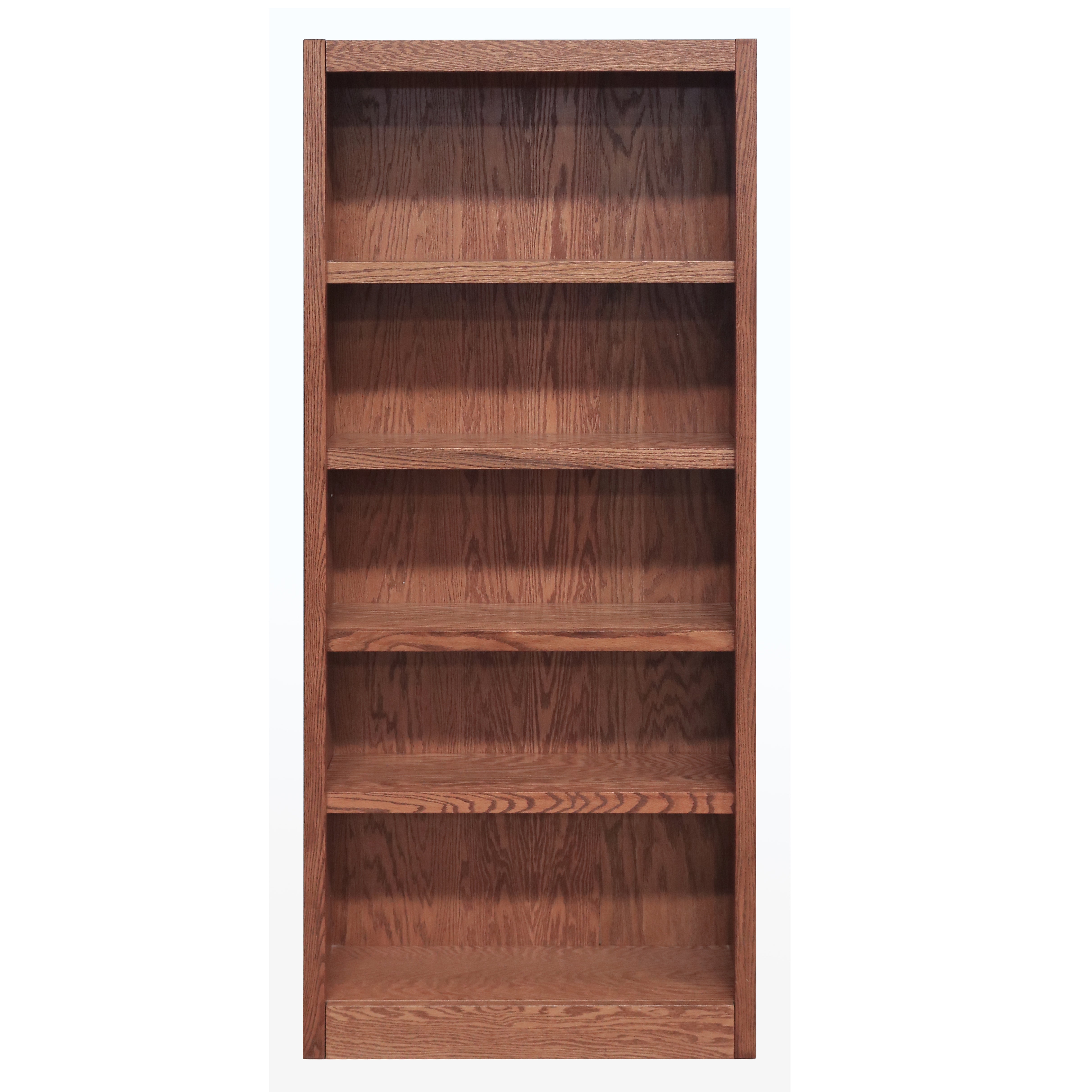 Concepts In Wood 5 Shelf Bookcase, Tall Oak Bookcase With Adjustable Shelves