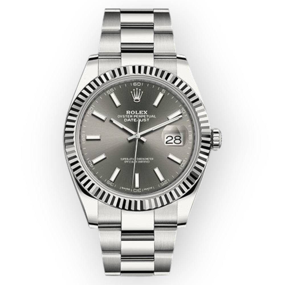 Pre-Owned Rolex Datejust 126334 41mm Rhodium Index Dial - Walmart.com
